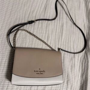Kate Spade Tan and White Crossbody Bag